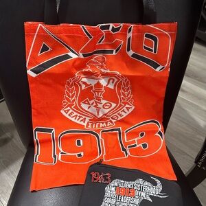 Red and Black Delta 1913 Accessories Tote and Pouch Set